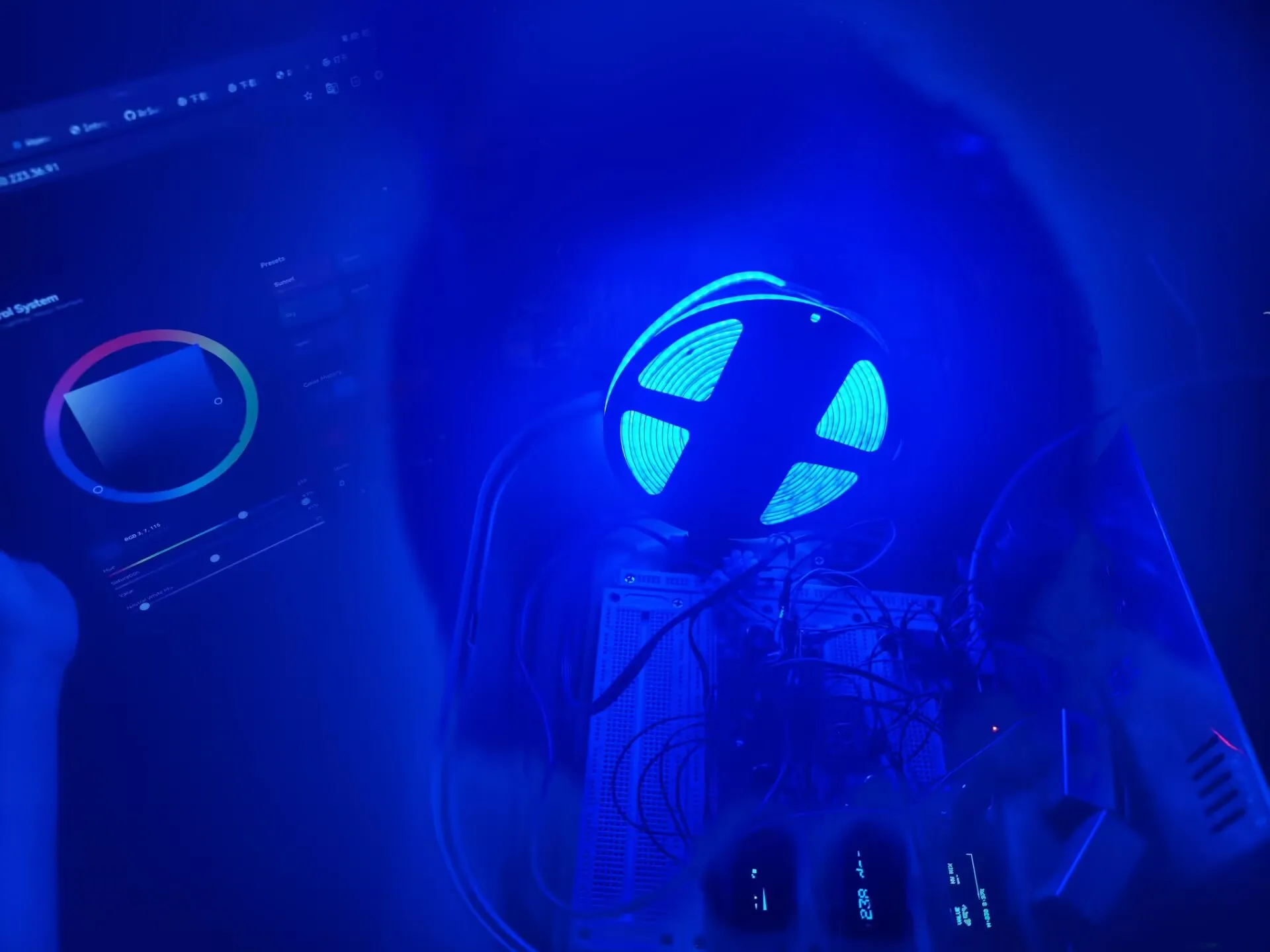 Blue scene with the web page open